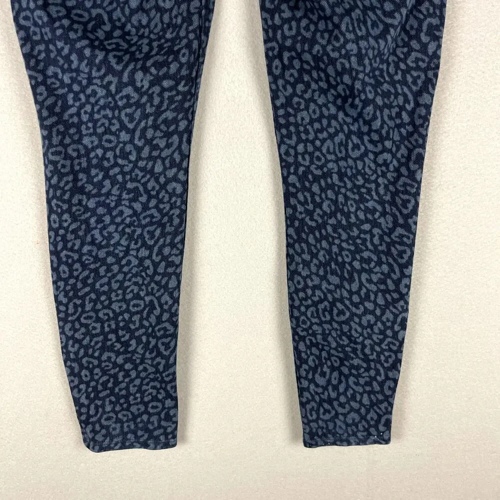 Spanx Leopard Jean-ish Leggings‎ Denim Pant Womens Large Blue Stretchy Pull On